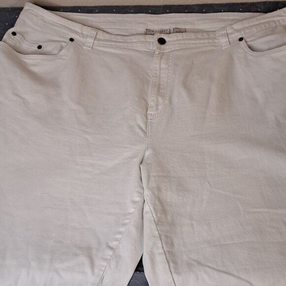 Kim Rogers white cropped jeans size 24W - Picture 2 of 5